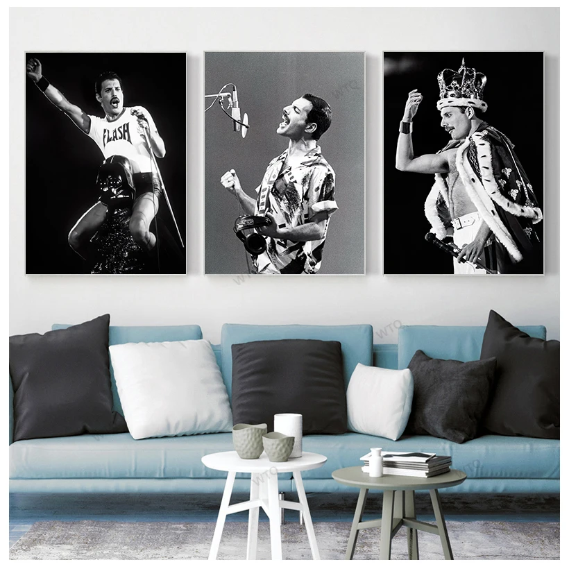 

WTQ Картина на холсте Freddie Mercury богемный рок музыка звезда плакаты печать Настенный декор Настенная картина Декор для комнаты домашний декор