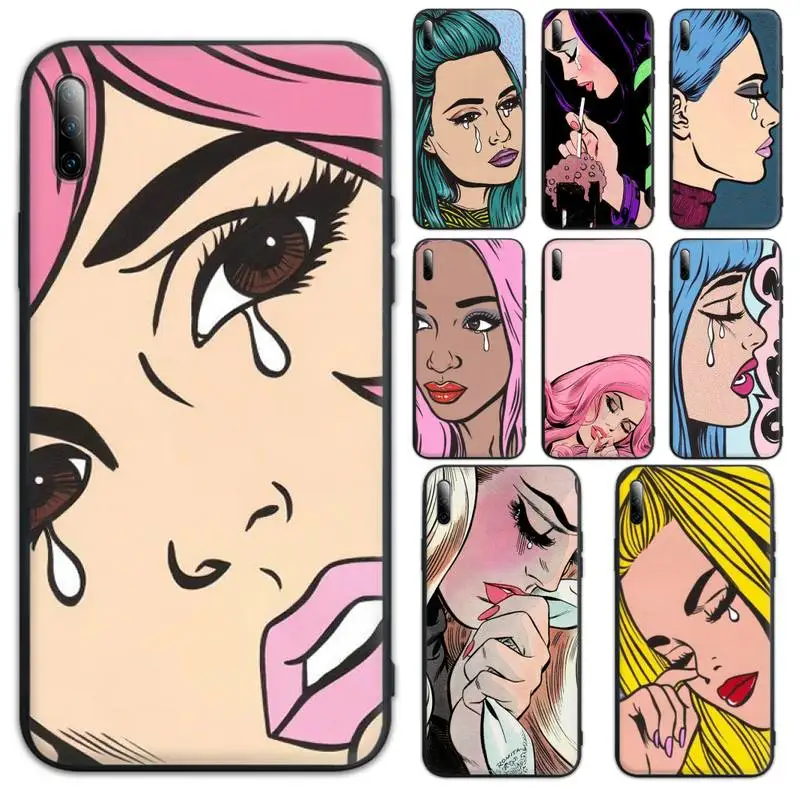 

sad Crying women Girl Pop Art Phone Case for Xiaomi mi5x mi6 6x mia2 mi8 mi9 mi10 note2 note3 note10 pro max plus 10 lite cover