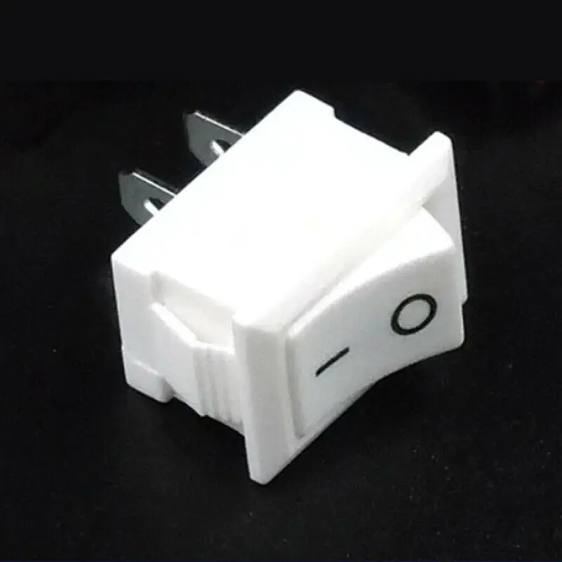 Белый кулисный переключатель 2-контактный прямоугольный мини-переключатель