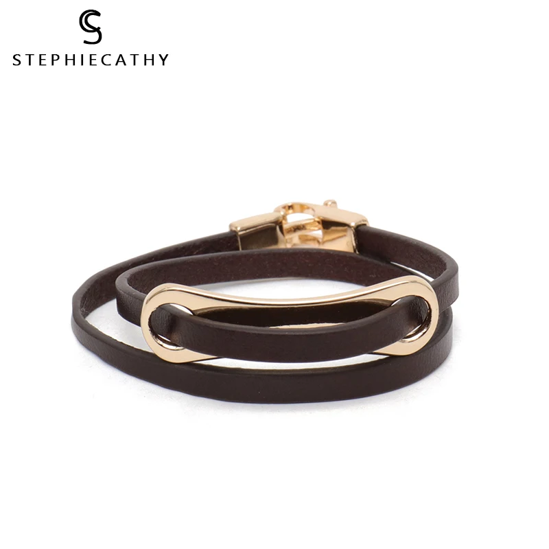 SC Модный женский браслет из натуральной кожи женские роскошные элегантные