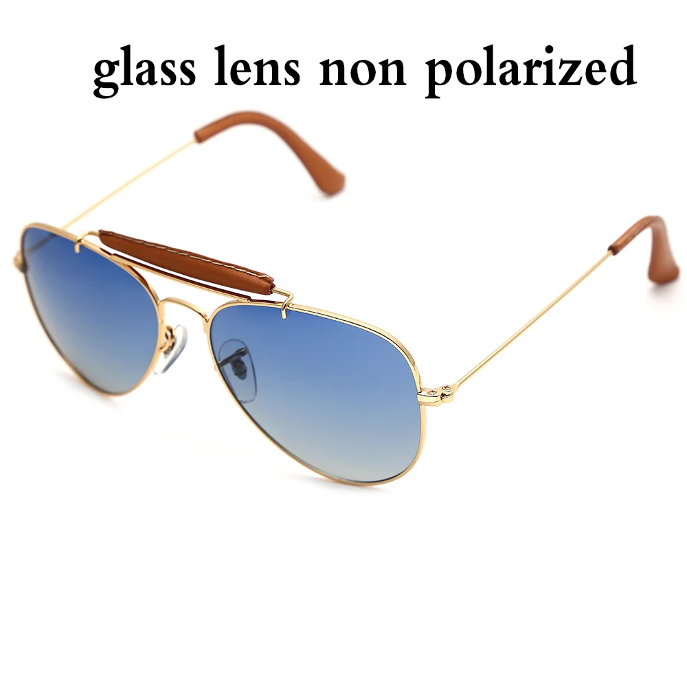 gradient blue glass 3422 солнцезащитные очки поляризационные 58 мм градиентные стеклянные линзы для мужчин и женщин зеркальные очки пилота sol gafas UV400 outdoorsman craft - Цвет линз: gradient blue glass