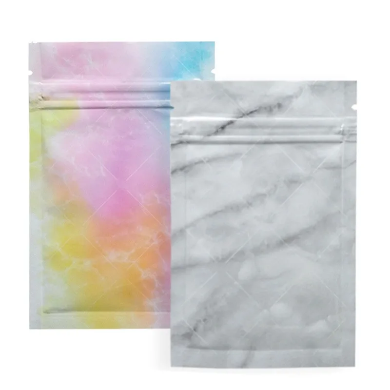 

1000pcs/lot Zipper Sealed bag Marbling Aluminum foil Self Sealing Bags,Thickened Small Baking Biscuit Snack Packaging Bag