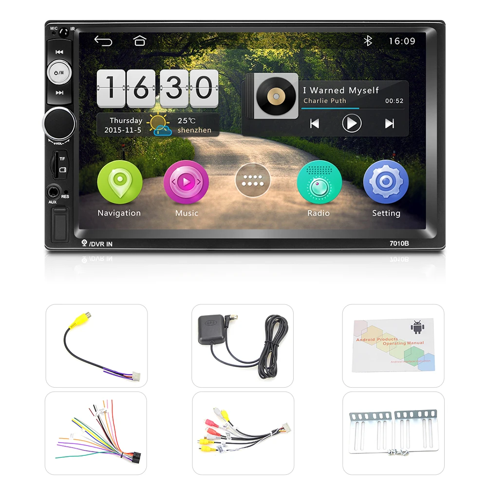 

Podofo Andriod 9.1 2 DIN Car Multimedia Player 2+16GB GPS Autoradio 7 Inch Wifi Radio Car for VW/Volkswagen/Toyota/Nissan/Kia