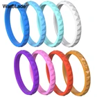 Новинка 3 мм тонкие штабелируемые силиконовые кольца пищевого класса FDA силиконовые кольца для женщин гипоаллергенные гибкие обручальные резинки