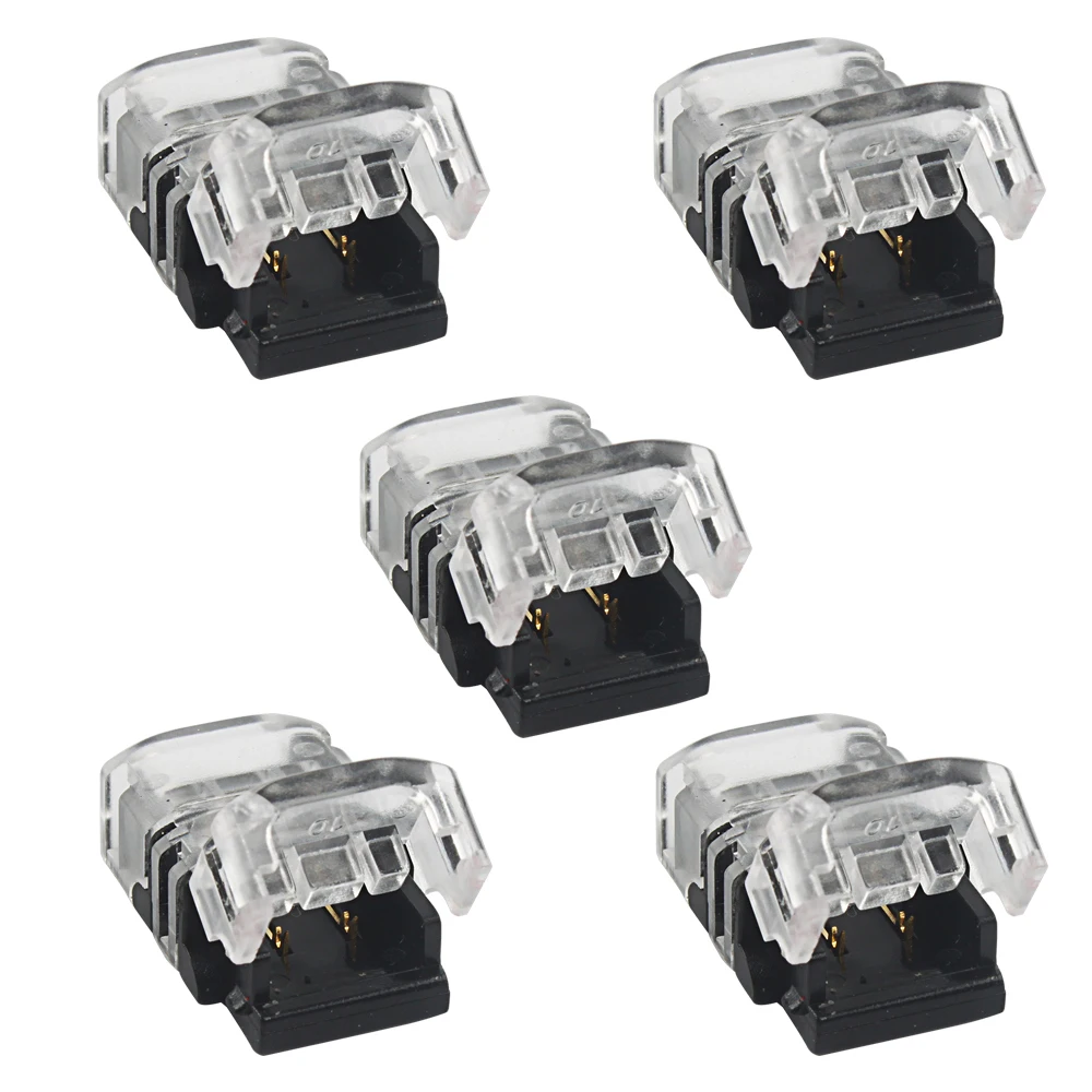 

5/10/20/50/100pcs LED Connector 2pin 8mm Width PCB Non-Waterproof LED Adapter For SMD 3528/2835 Single Color LED Strip Light