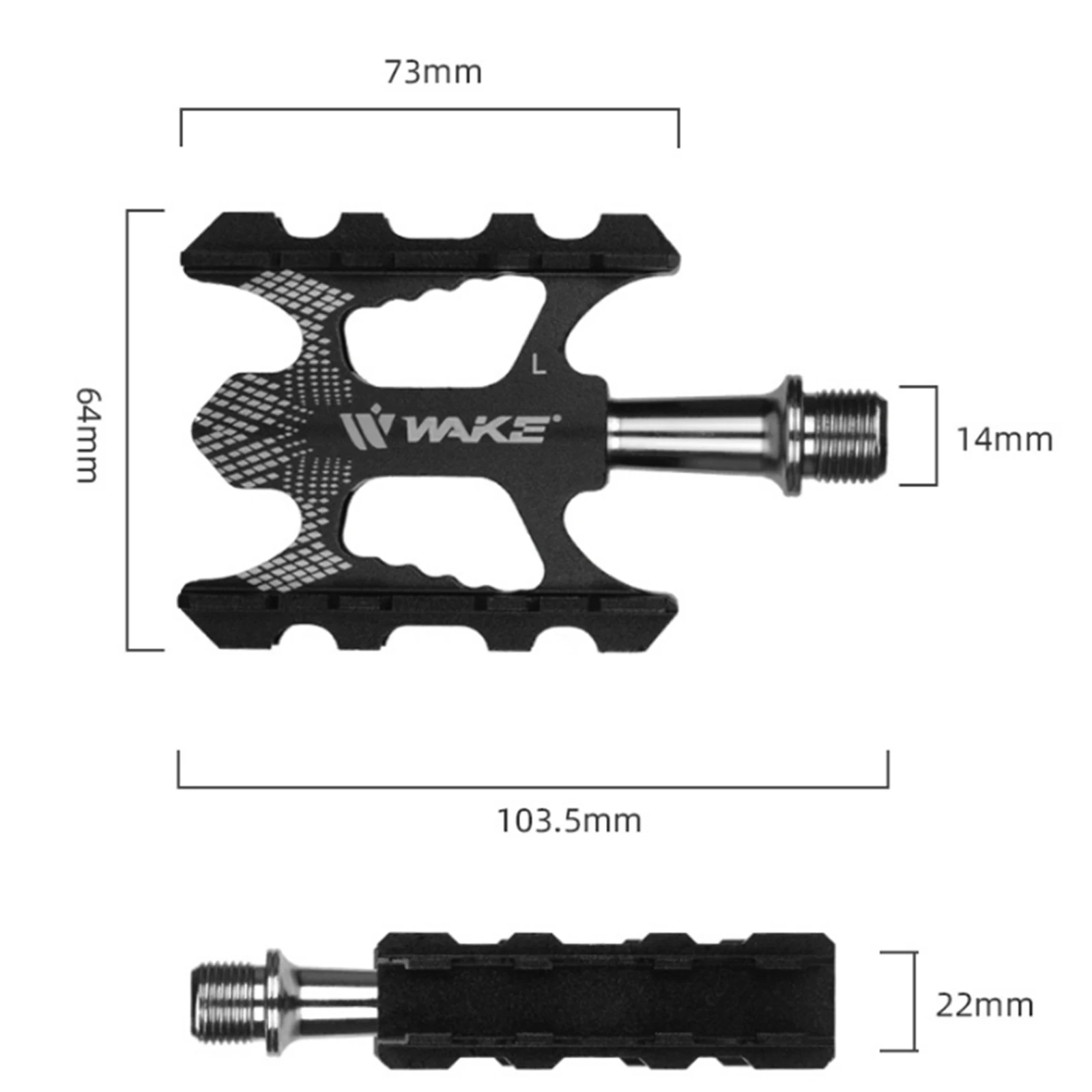 

WAKE 1 Pair Bike Pedal Bicycle Sealed Bearing Pedals Anti-skid Aluminum Alloy Cycling Footboard Bike Accessories