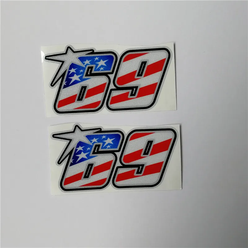 

US Flag Nicky Hayden No.69 Sticker Motorcycle Racing Sticker Helmet Superbike Motocross Decal Car Sticker Reflective KK 12.5*7CM