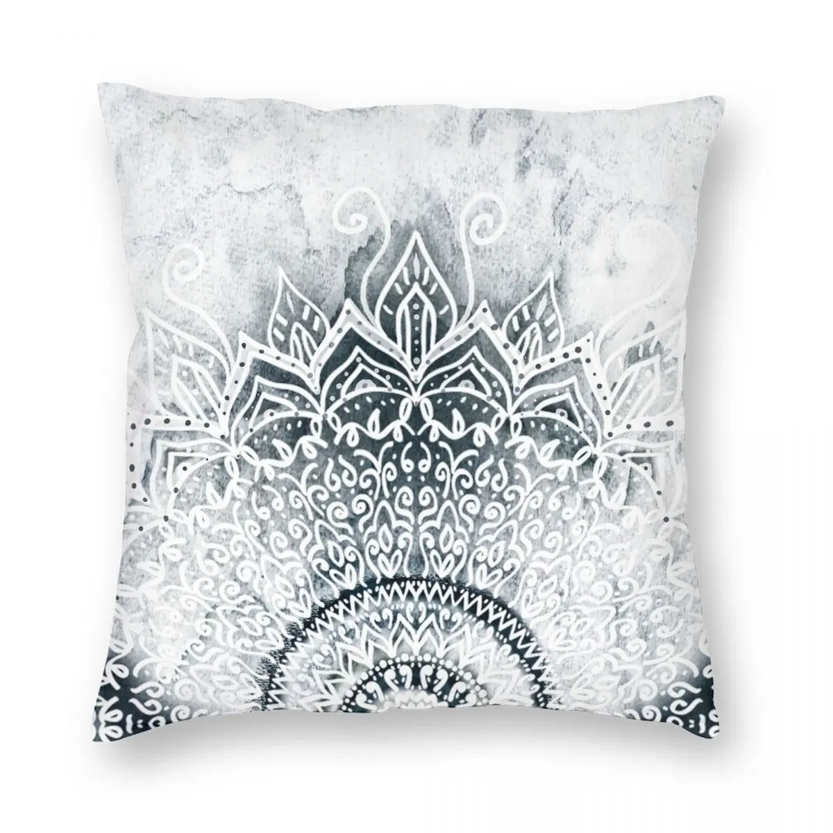 

Квадратный чехол для подушки с изображением мины мандалы из полиэстера и льна