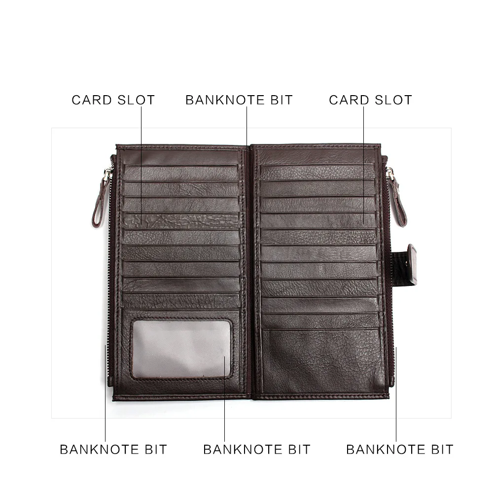 Многофункциональный мужской кошелек xin yong ka bao из воловьей кожи Складывающийся