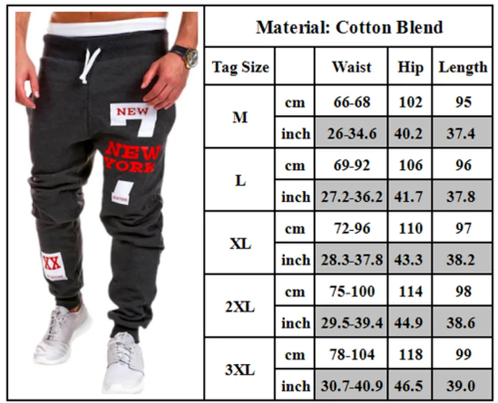 

Universal FashionMen'ss Joggers Training Harem Pants Sweat Trousers Jogging Sport Gym Tracksuit