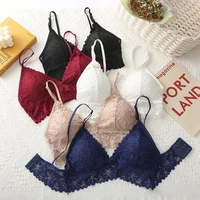 women lace underwear push up bra female sexy lingerie triangle cup clothes tube top wrapped chest ladies girls with chest pad