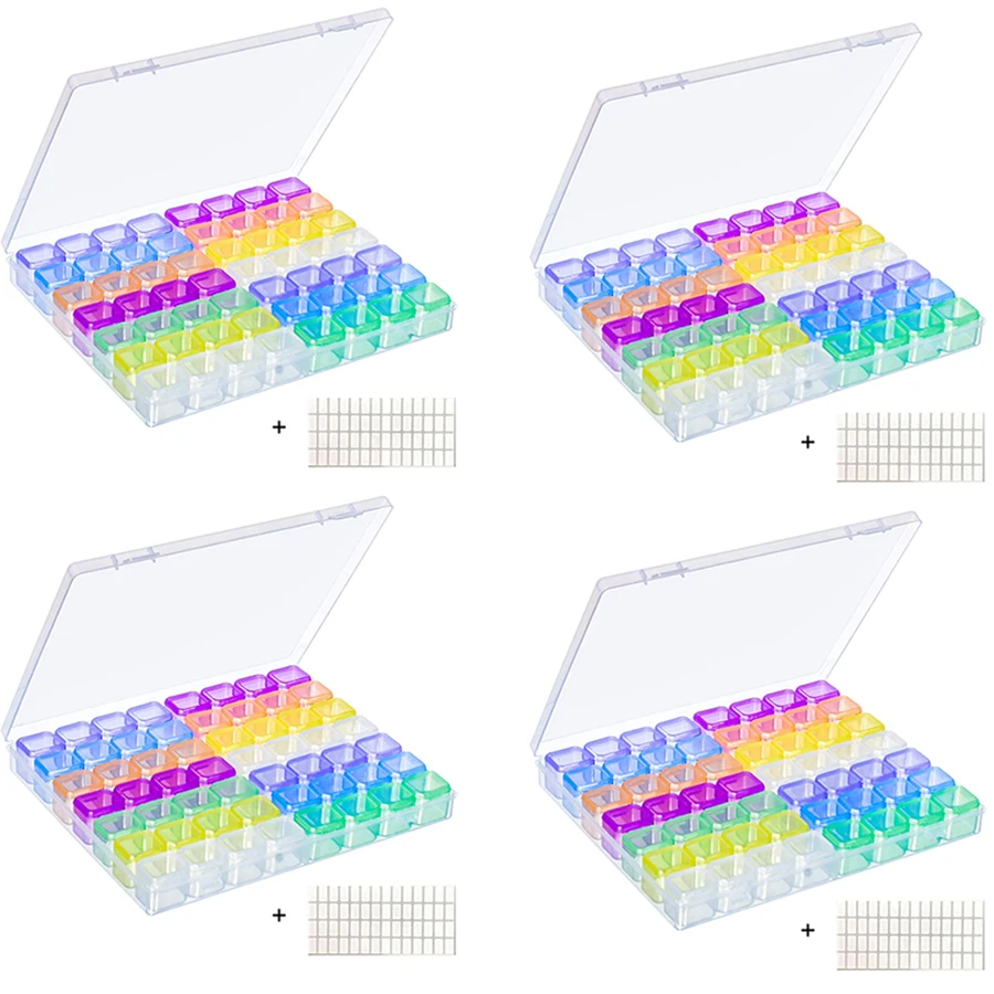 

56/8 Slots Diamond Embroidery Box Diamond Painting Cross Stitch Tools Accessory Boxes Case Useful Storage Boxes