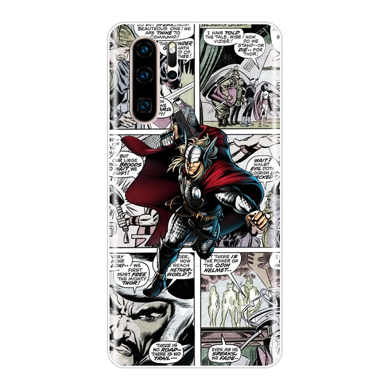 Мягкий силиконовый чехол из ТПУ для телефона huawei P30 Lite Pro P20 Lite Marvel задняя крышка для huawei P Smart Z P Smart Plus