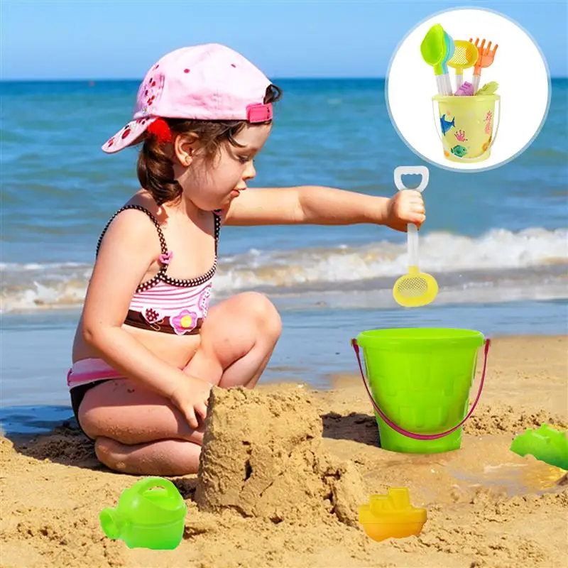 

1 Set Plastic Portable Durable Funny Beach Toy Beach Bucket Seaside Toy for Girls Kids Boys