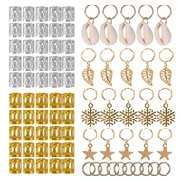 8090100pcs metal african hair rings beads cuffs tubes charms dreadlock dread hair braids jewelry decoration accessories