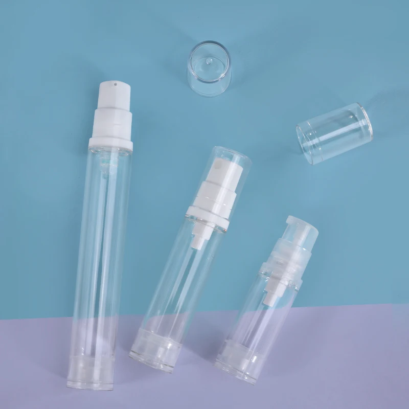 

10PCS 5ML 10ML 15ML Travel Bottls Empty Cosmetic Airless Bottle Refillable Pump Emulsion Storage Container