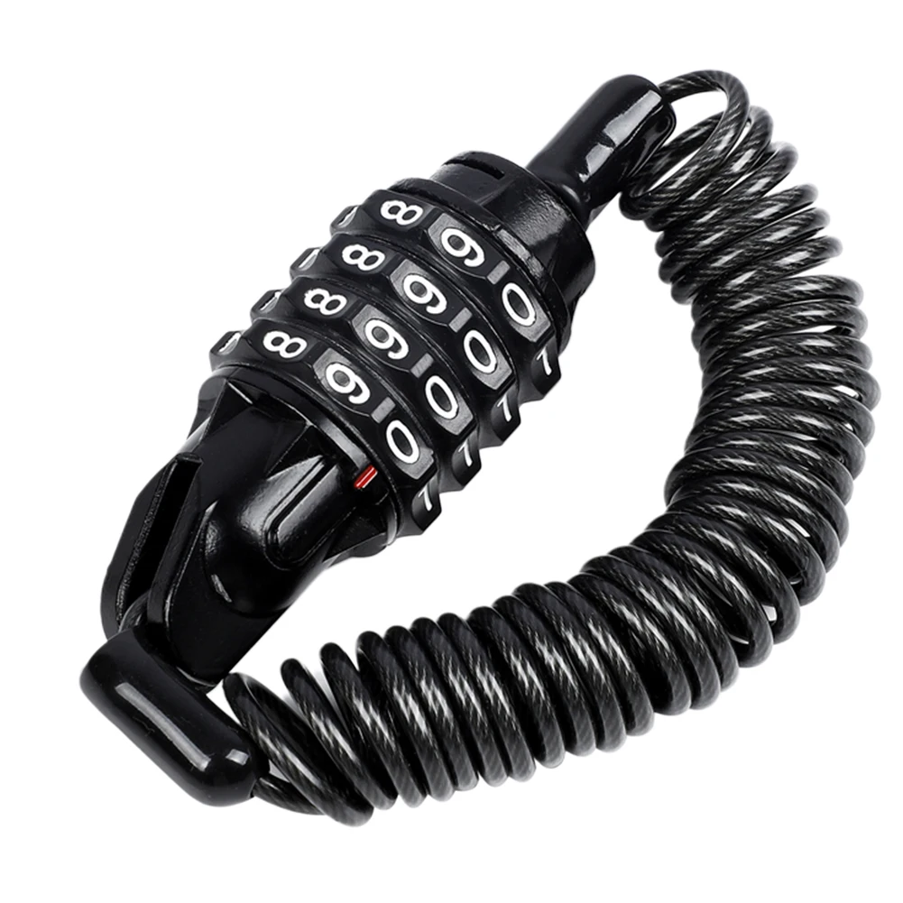 4 цифры мини портативный длинный велосипедный стальной провод шлем пароль