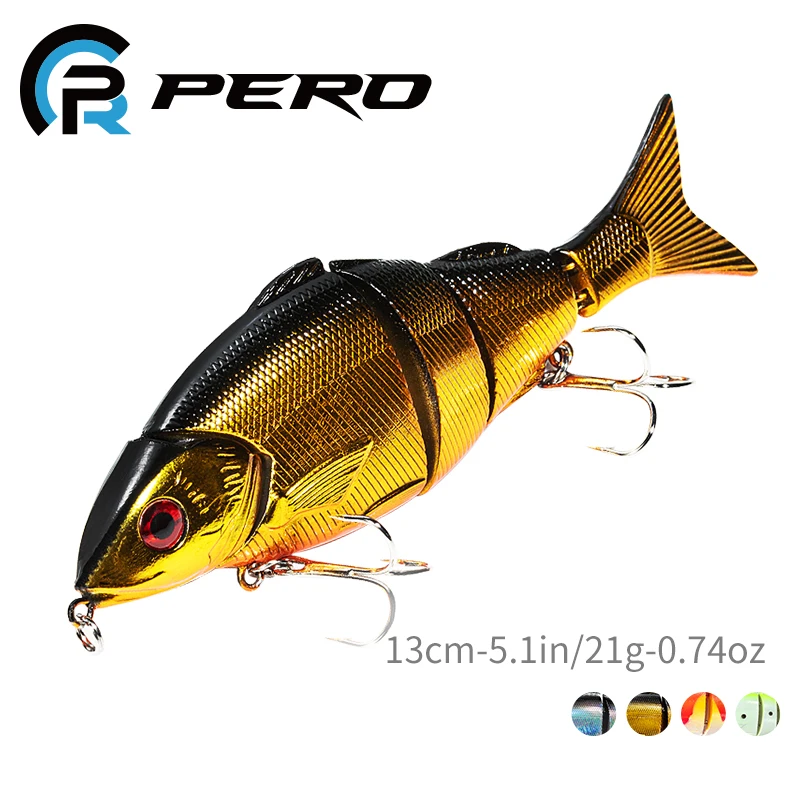 

PERO 4 section 130mm 21g Poppers Jointed Fishing Lure Swimbait Minnow Floating Knotty Fish Topwater Trolling Bass Fishing Lures