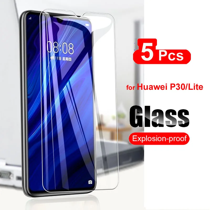 

5Pcs Screen Protector Glass For Huawei P30 P30Lite Tempered Glass Phone Film For Huawei P30 P30 Lite Anti Scratch Guard 9H