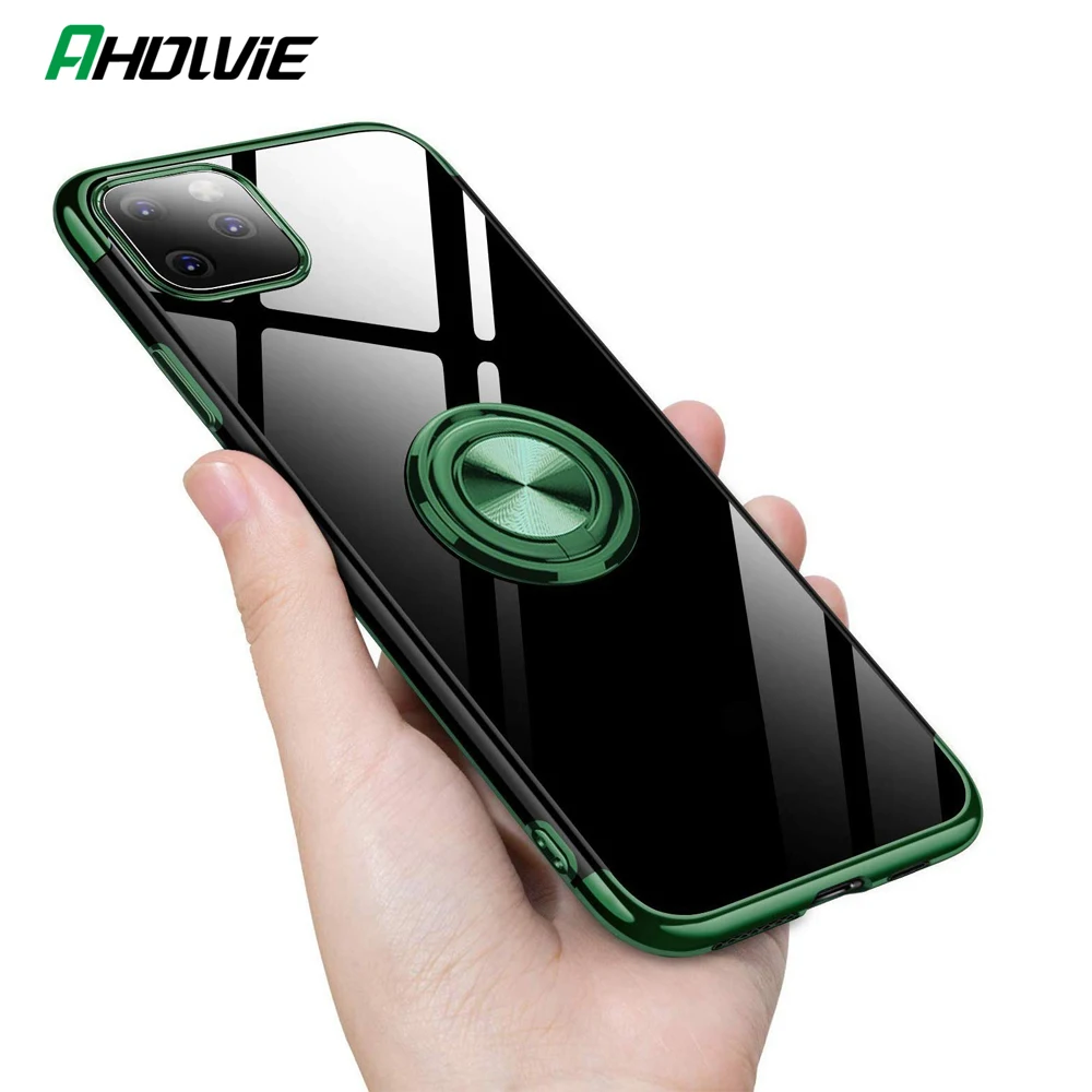Прозрачные чехлы с магнитным кольцом-держателем для iPhone 11 Pro Max 7 8 6 6s Plus X XR XS MAX