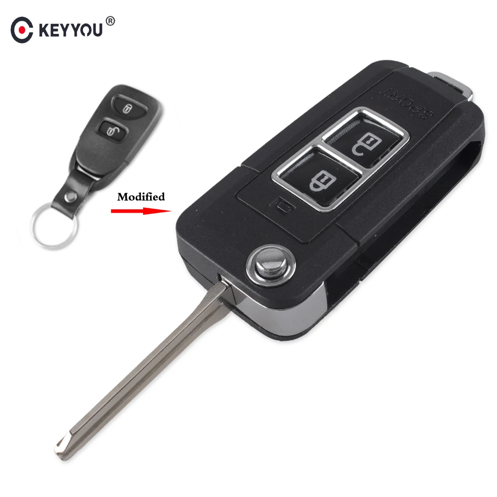 KEYYOU 2 кнопки модифицированный Флип складной корпус автомобильного ключа
