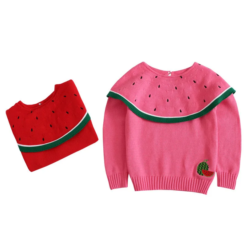 

Kids Girls Long Sleeve Watermelon Printing Sweater Children Clothing New 2021 Autumn Winter Baby Kids Girls Pullover Sweaters