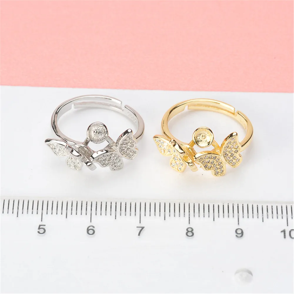 

Fashion Pearl Ring Mountings, Ring Findings, Adjustable Ring Jewelry Parts Fittings Charm Accessories Silver Jewellery