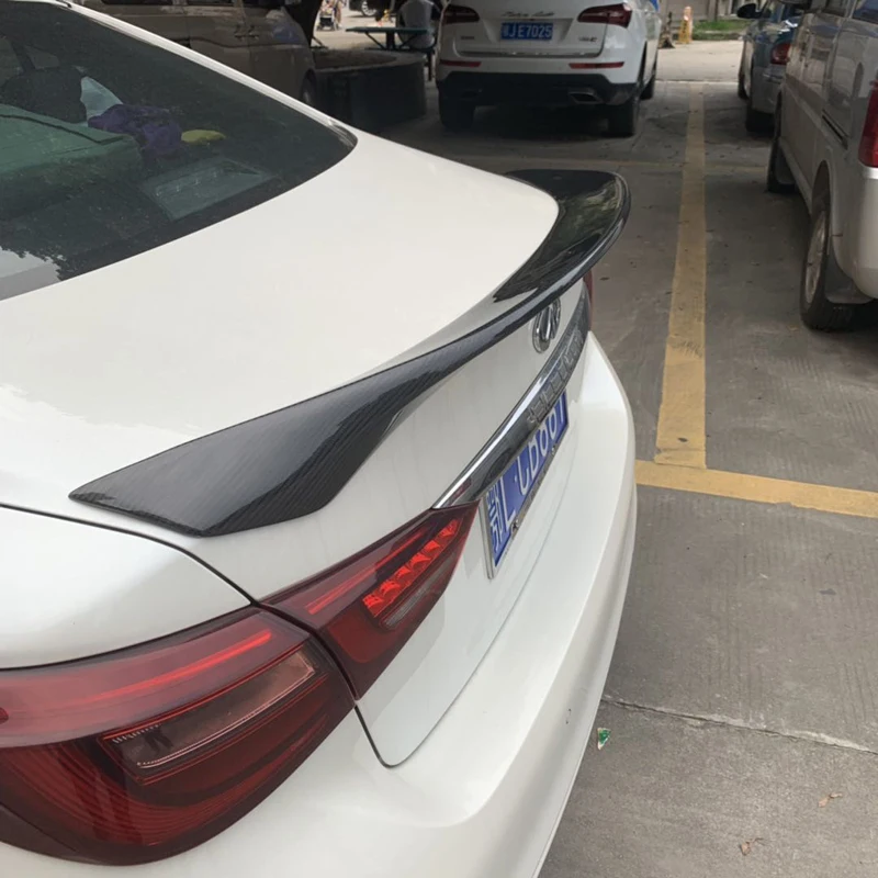 Углеродные задние губы для Infiniti Q50 Q50S УГЛЕРОДНЫЙ спойлер 2014 2015 2016 2017 углеродное