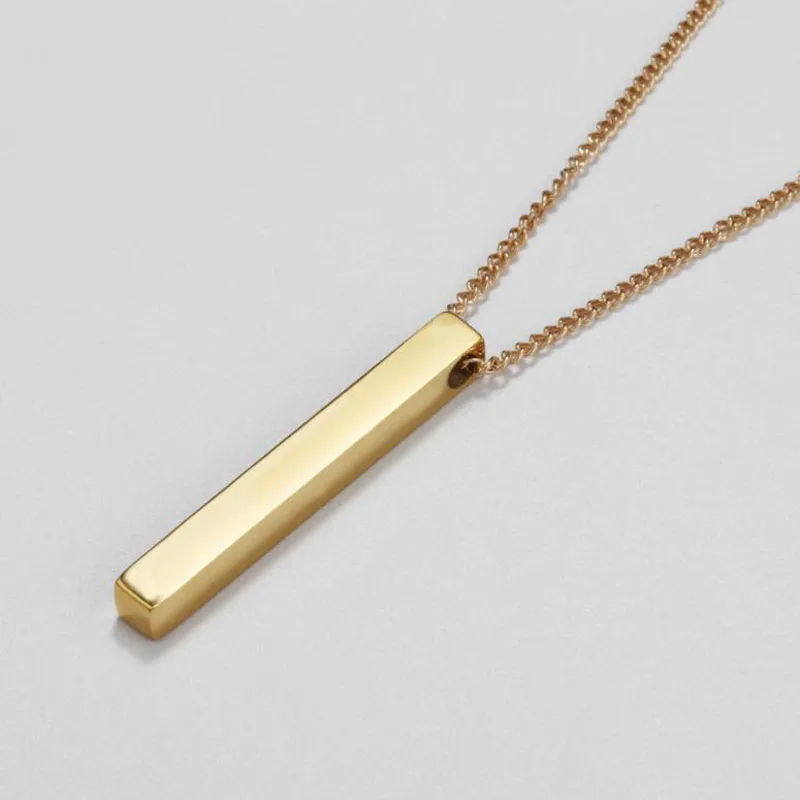 

Cool Stuff Simple Black Color Rectangle Pendant Necklace For Men Stainless Steel Men's Neck Chain Necklace Jewelry 2021 Collares
