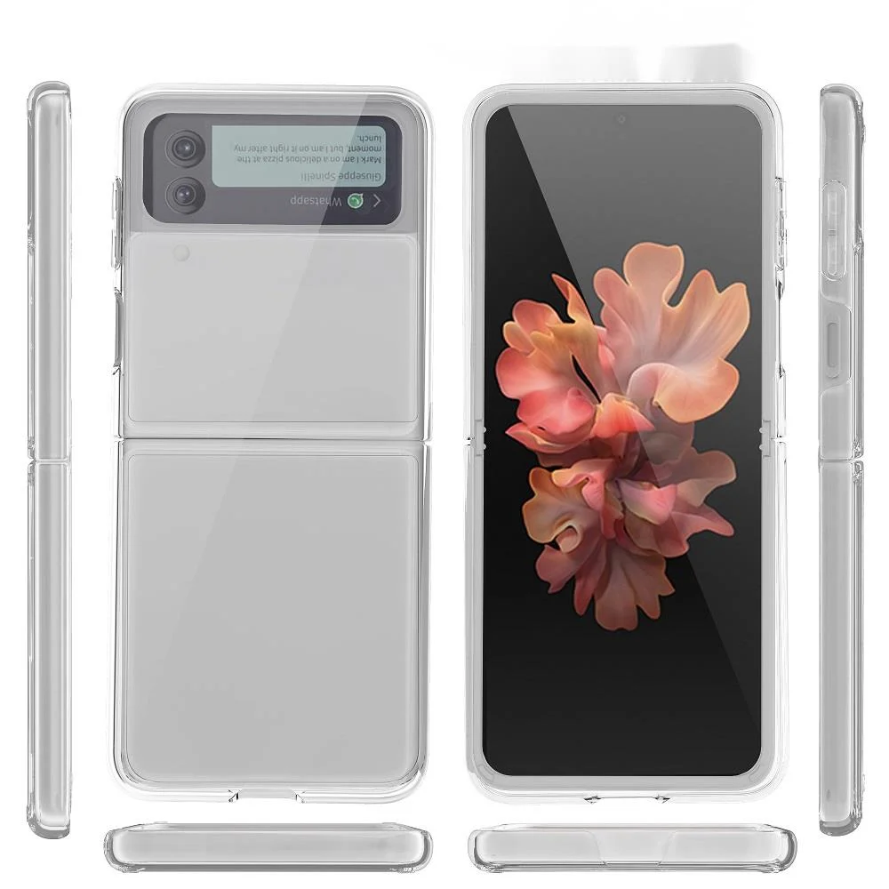 

For Samsung Galaxy Z Flip 3 5G Case Clear Transparent Folding Ultra Thin Protective Shockproof Back Cover Capa Fundas