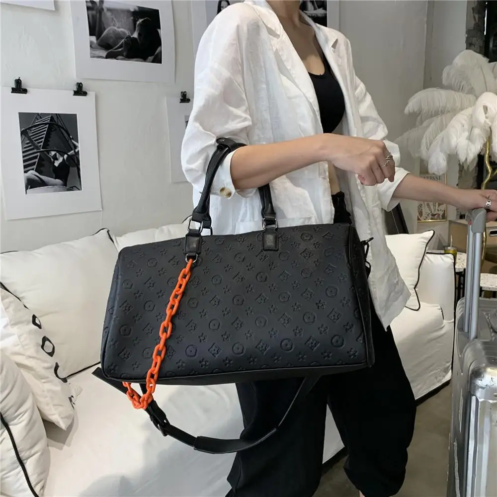 Large Size Black Летняя Прозрачная женская сумка, Пляжная, лазерная, женская сумка через плечо, цветная, портативная, вместительная, для фитнеса, модная сумка для багажа - Цвет: Large Size Black
