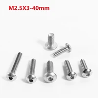 2 5mm 304 stainless steel socket round head screws m2 5 x 3 4 5 6 7 8 10 12 14 25 30 32 35 38 40mm extend pan head socket screws