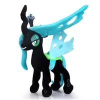 30cm high good quality green black queen chrysalis horse unicorn stuffed pp cotton soft plush doll toy