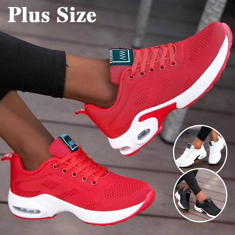 

Women Air Cushion Sneakers Breathable Running Shoes Men Women Outdoor Fitness Sports Shoes Female Lace-up Casual Shoes