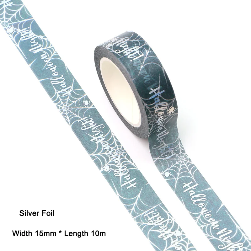 

NEW 10pcs/Lot 15MM*10M Halloween Foil Halloween Night Decorative Washi Tape Wholesale Masking Tape washi tape stickers