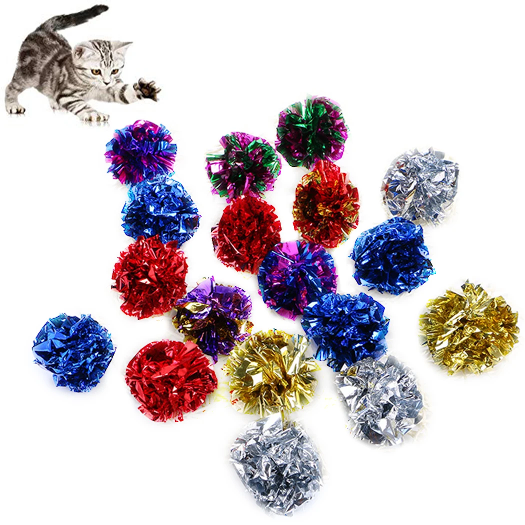 20 шт. игрушка для кошек креативные гофрированные шарики красочные звук из