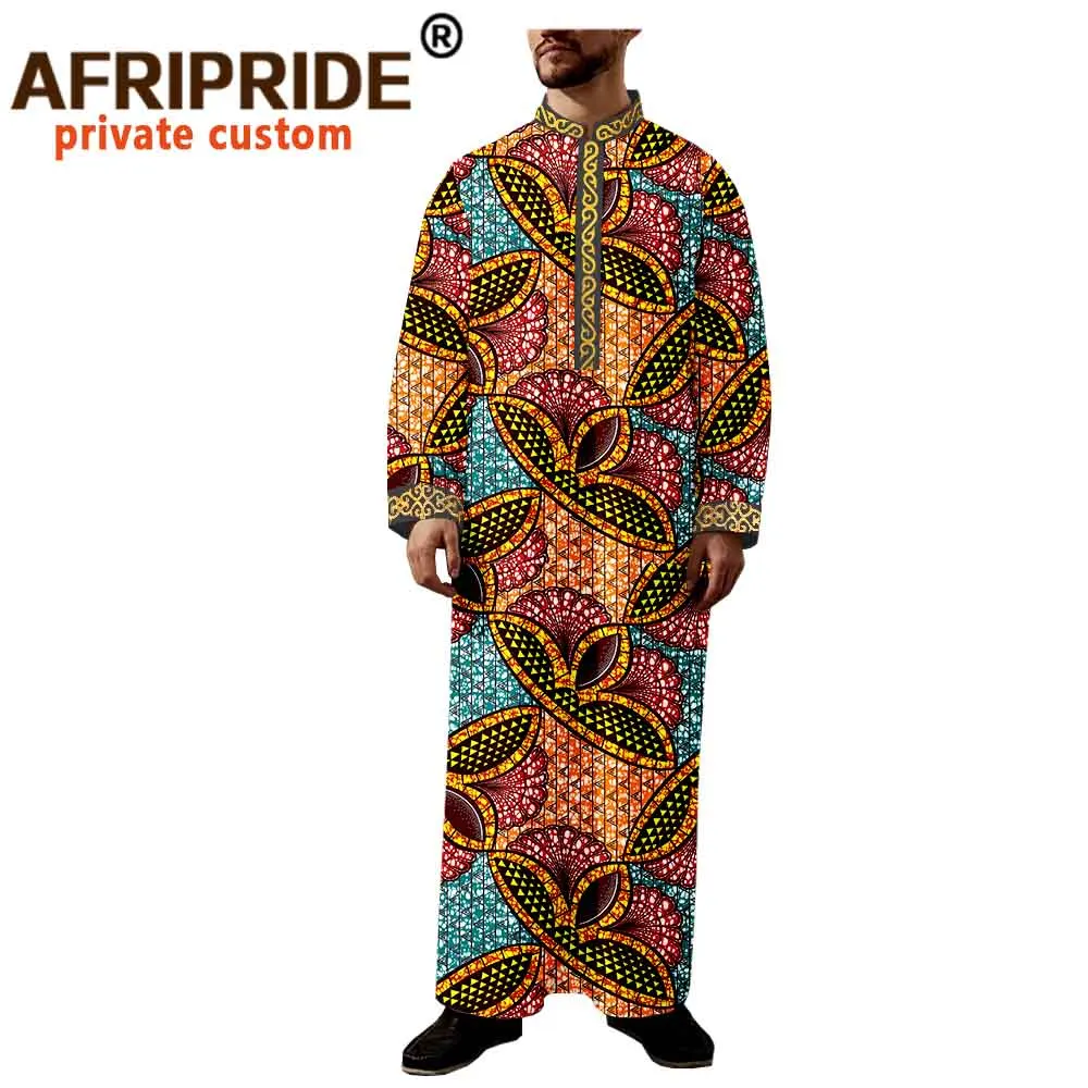 African Clothes for Men Print Outfits Dashiki Long Coats Ankara Outwear Long Sleeve Agbada Robe Plus Size Casual Wear A2014007