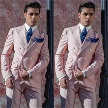 Ensemble de 4 pièces pour marié, Double boutonnage, revers à pointe, meilleur homme, de haute qualité, manteau, pantalon, gilet, cravate, nouvelle collection 2021  (3)