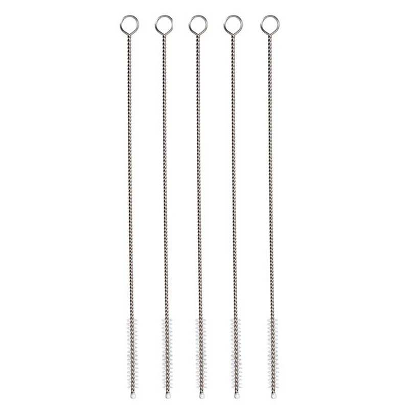 

17.3Cm Baby Fles Schoon Gereedschap Rvs Nylon Stro Reinigingsborstel Drinken Pijp Buis Cleaner