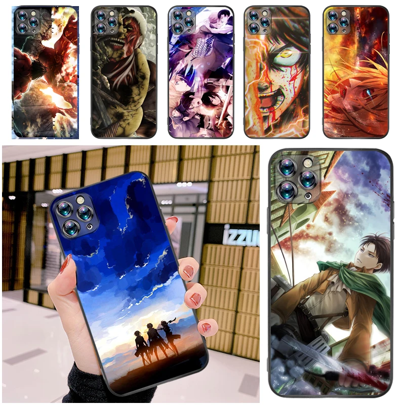 

Attack On Titan Armin Arlert Levi Eren Jager Mikasa Ackerman Phone Case For iPhone 12 Pro MAX Mini SE 2020 Back Cover Carcasa