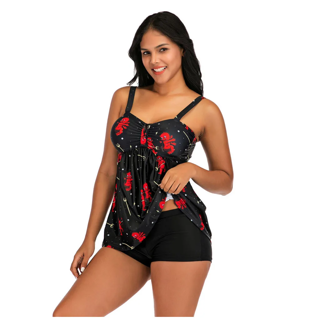 Модный комплект бикини для женщин 2020 танкини комплекты с шортами мальчиков