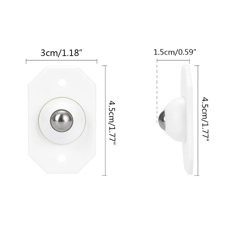 4Pcs Mini Swivel Casters Wheels 360 Degree Rotatable Steel Ball Pulley Storage Box Roller Self Adhesive Universal Q84D | Обустройство