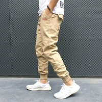 fashion streetwear youth men joggers spliced designer casual cargo pants for men overalls hip hop ankle banded harem trousers