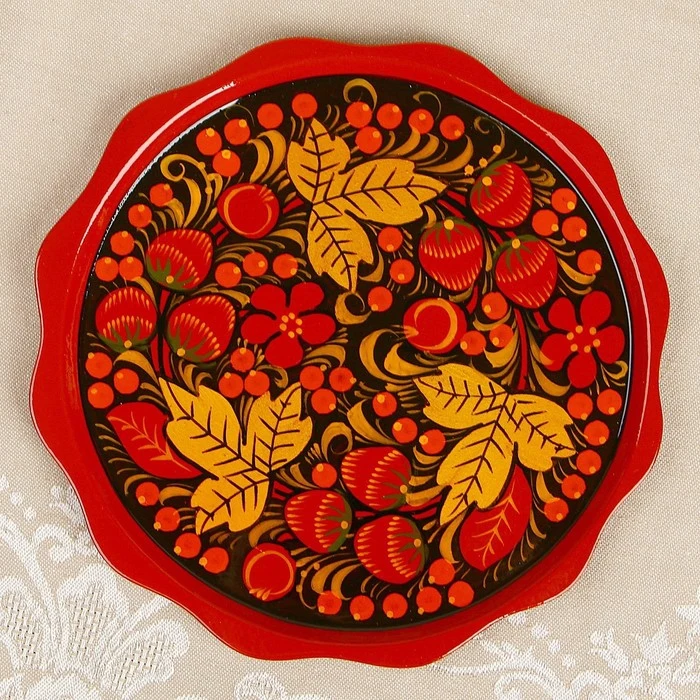 Тарелка Лимонница хохлома 20 см 1014811 | Дом и сад