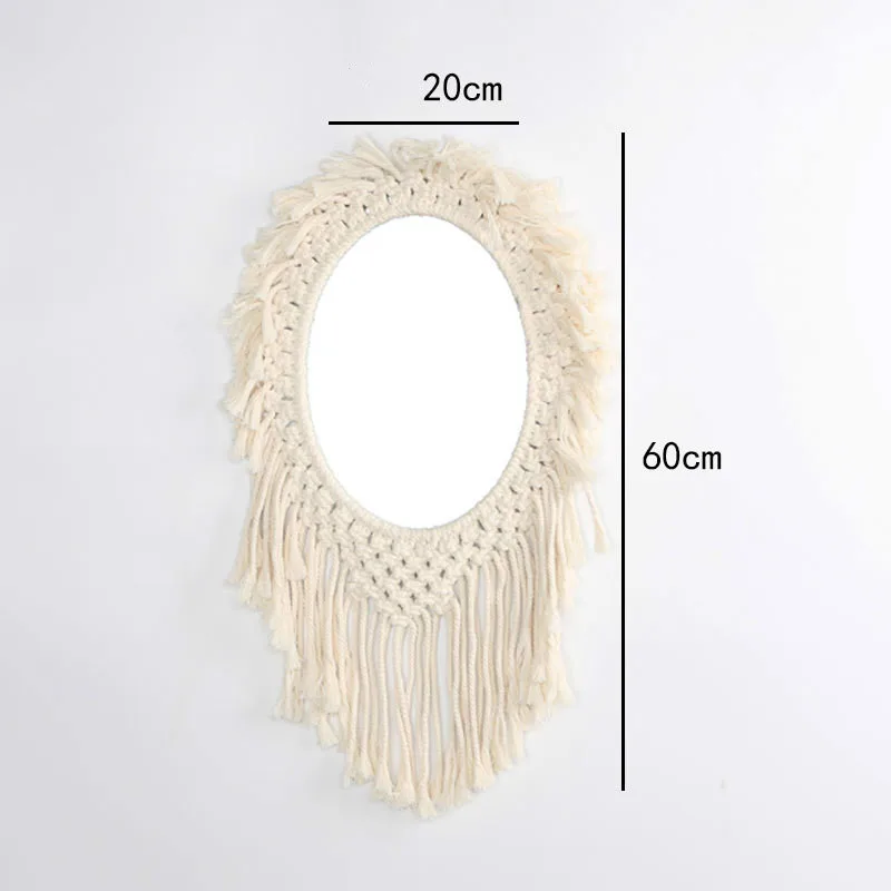 Гобелен из макраме Настенная Декорация зеркало в богемном стиле креативный