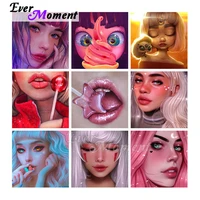 ever moment diamond painting cartoon pink girl paint by diamond wall decoration home household gift embroidery mosaic s2f2681
