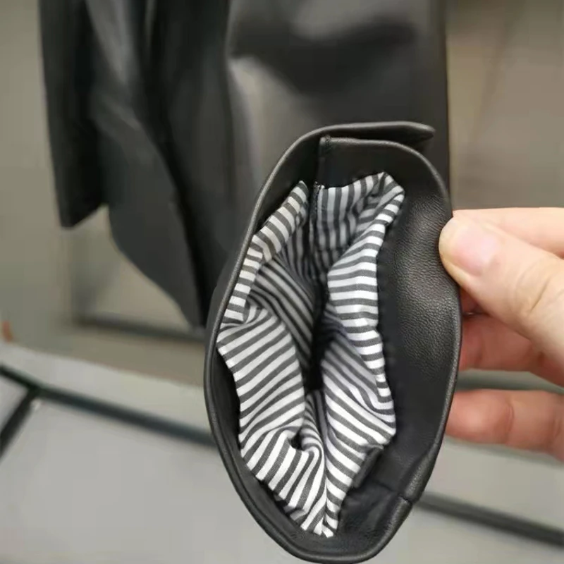 Женская куртка из натуральной овечьей кожи весеннее пальто стандартной длины