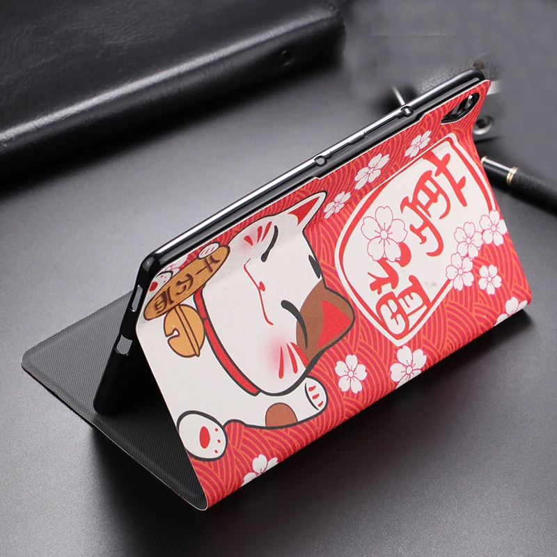 Cowhide Leather Skin Case Funda Capa Flip Stand Coque Magnet Smart Cover For Huawei Mediapad M6 8.4 2019 VRD-W09/AL09 +Film +Pen |