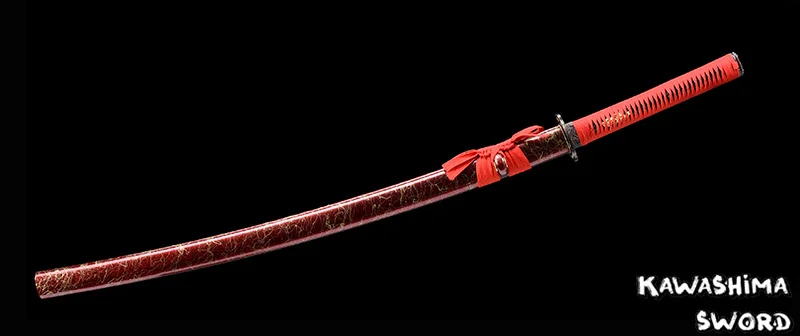 41Inches-Real Sword 1060 Высокоуглеродистая сталь полная острота Тан готовая к резке-японская катана-красный/золотой