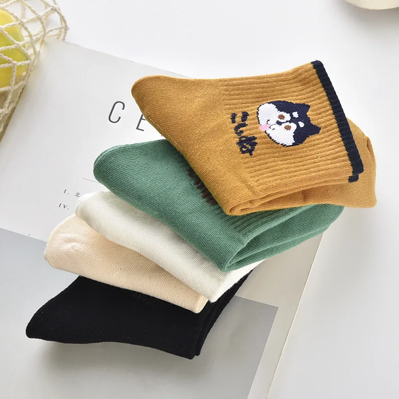 Женские носки в стиле Харадзюку С мультяшными животными Повседневные Удобные